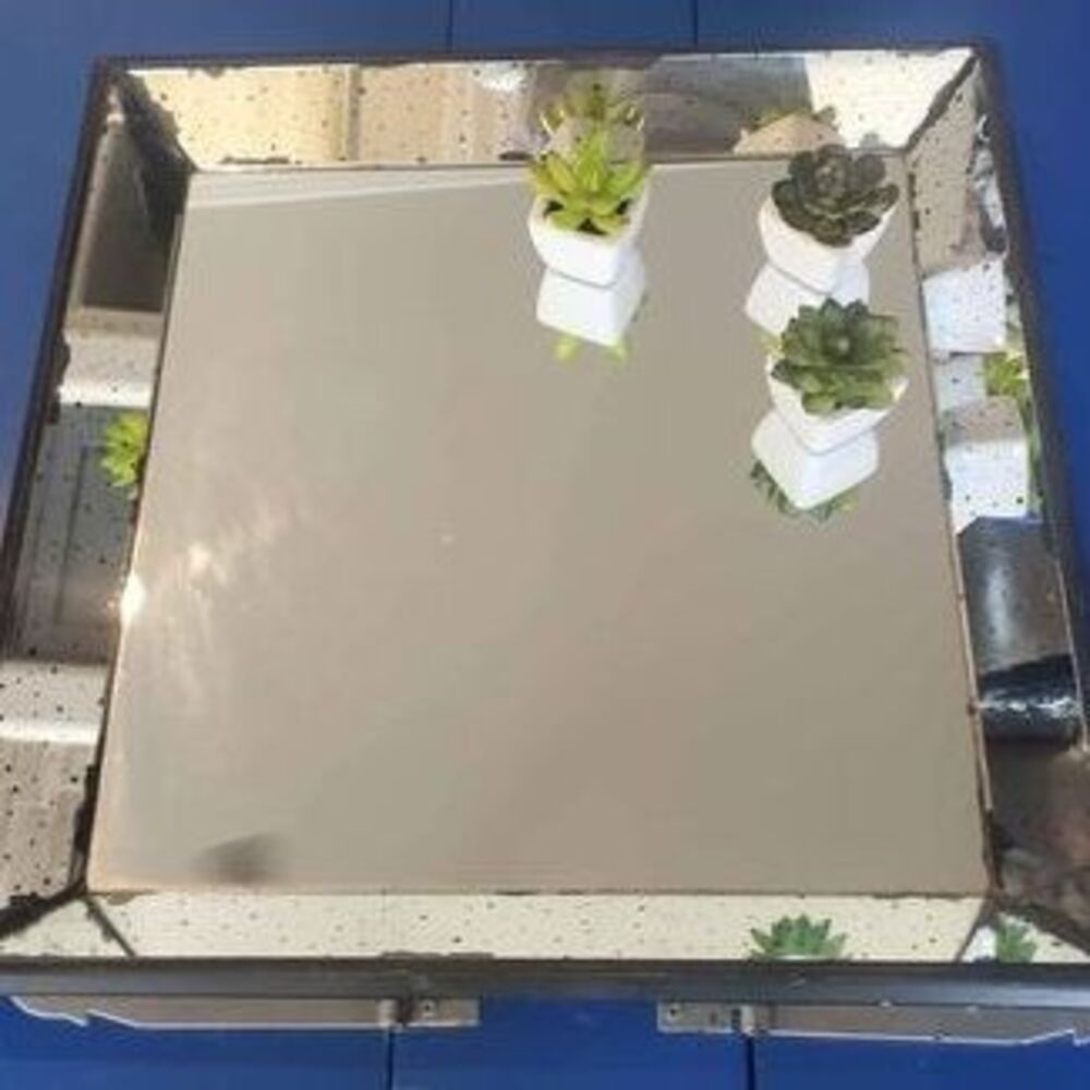 Square mirrored tray 19x19